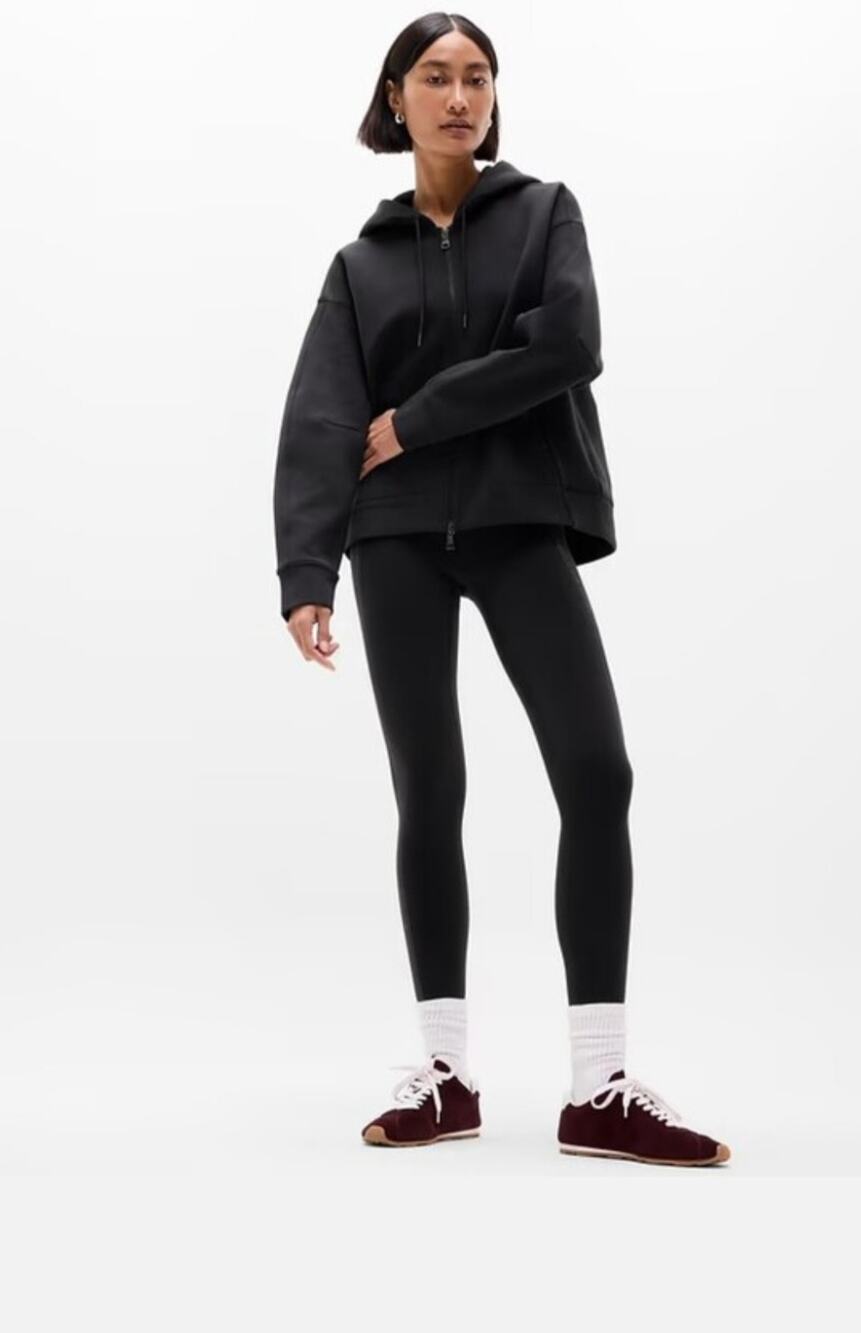 NEW Athleta Black Form Knit Full Zip Hooodie Jacket